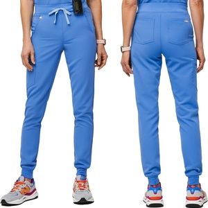 FIGS Zamora Jogger Style Scrub Pants Capri Blue
